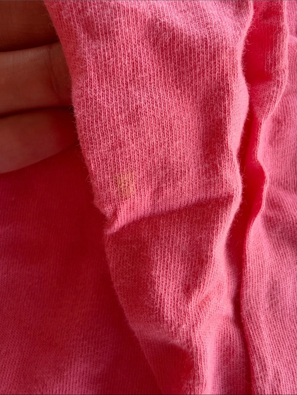 GAPKIDS Glitter Pink Coral Long Sleeve Tee with Neck Embellishment